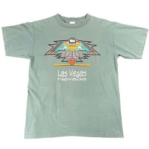 1990s Vintage Las Vegas Nevada Thunderbird T-Shirt Sage Green L